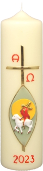 Ostertischkerze 270/70 mm, Dek. 3072